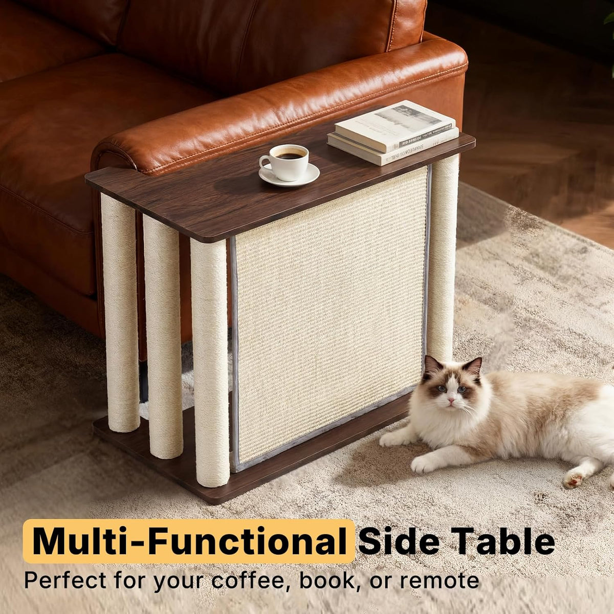 Cat Scratcher Side Table for Couch, Sofa Protector End Table