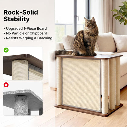Cat Scratcher Side Table for Couch, Sofa Protector End Table